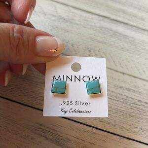 Sterling Silver Chilean Turquoise Square
Stud earrings